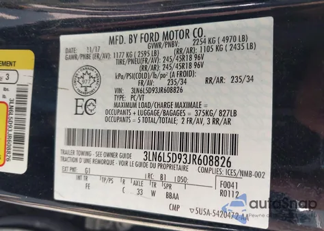 2018 Lincoln Mkz Select from USA, damaged, VIN 3LN6L5D93JR608826